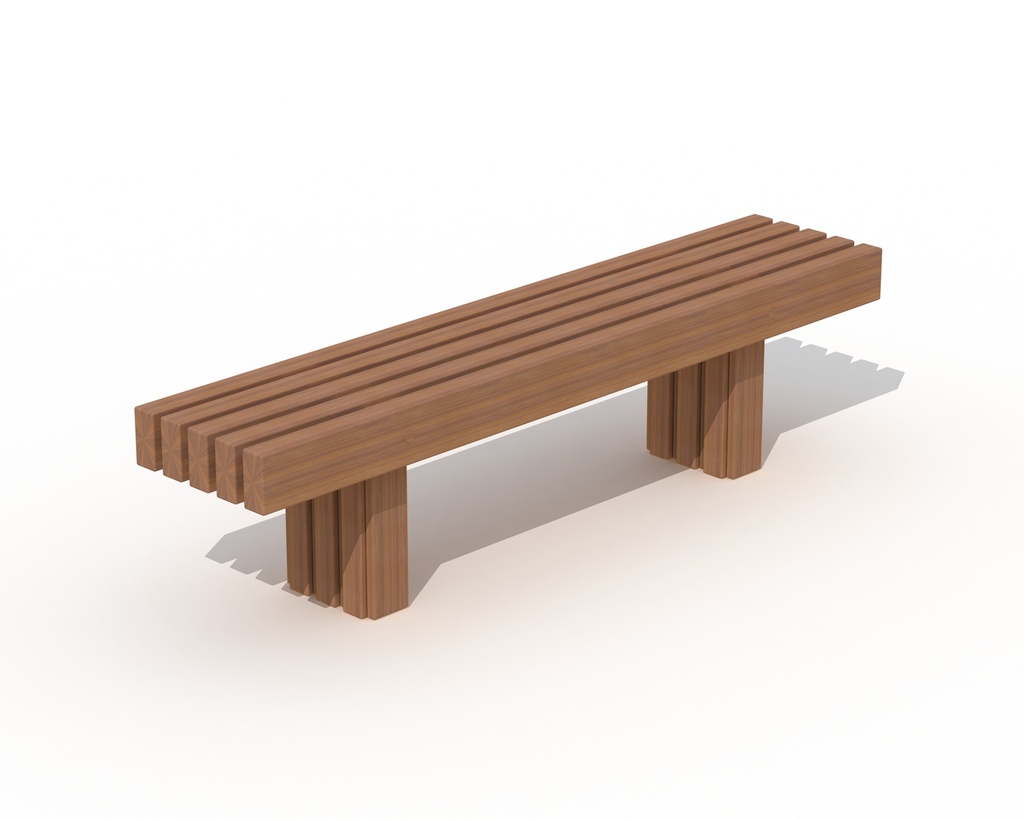 BANC OSLO SANS DOSSIER A SCELLER 240CM PADOUK