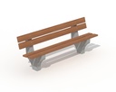 BANC VARSOVIE AVEC PIED BETON 4 PLANCHES BOIS TROPICAL