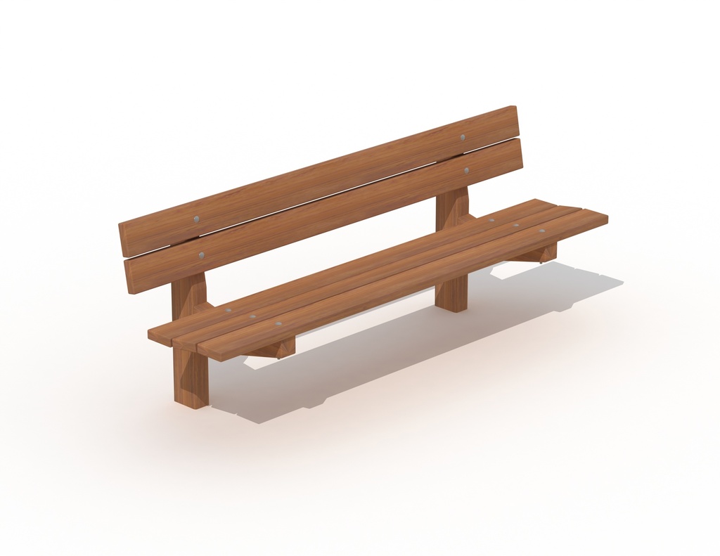 BANC VIENNE AVEC DOSSIER A SCELLER BOIS TROPICAL